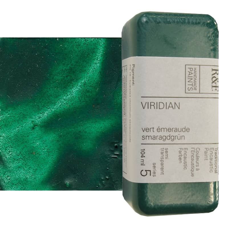 R&F Encaustic Handmade Paint 104 ml Block - Viridian