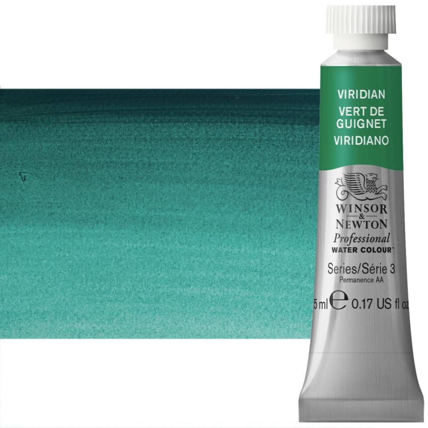 Winsor & Newton Professional Watercolor - Viridian Green, 5ml Tube