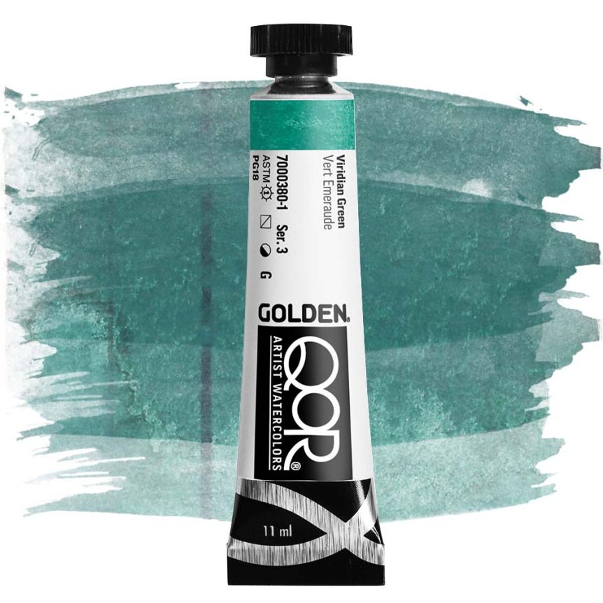 QoR Watercolor 11ml Tube - Viridian Green