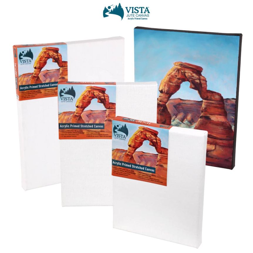Vista Jute Universal Acrylic-Primed Stretched Canvas