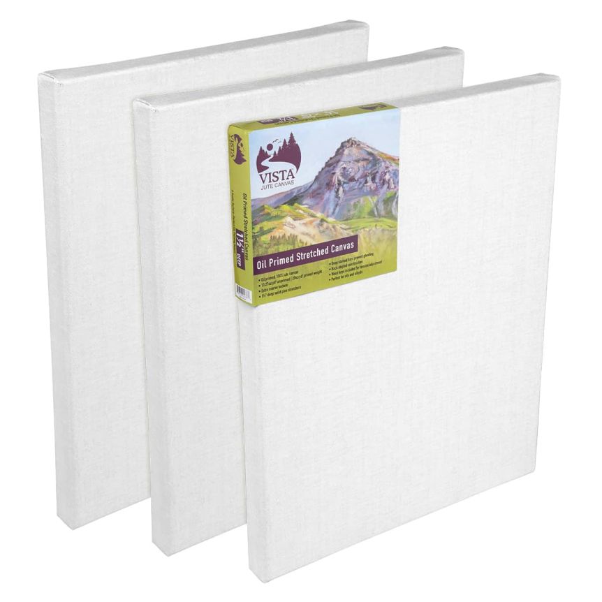 Vista Jute Oil-Primed Stretched Canvas 24"x30" - 1-1/2" Deep (Box of 3)