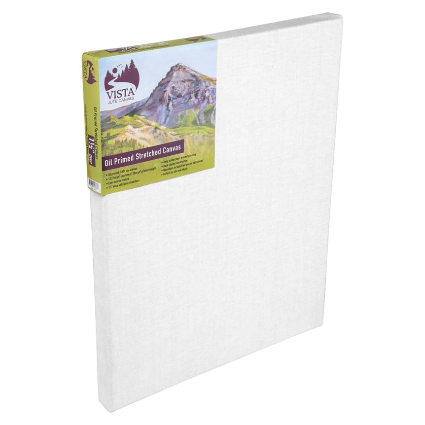 Vista Jute Oil-Primed Stretched Canvas, 9" x 12"