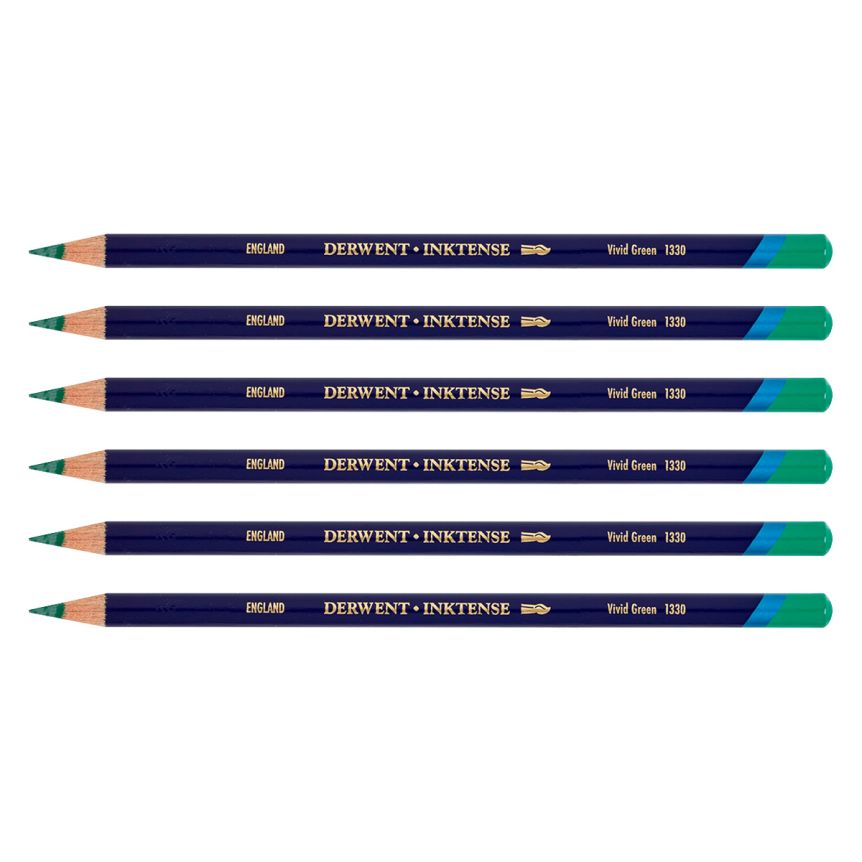 Derwent Inktense Pencil - Vivid Green (Box of 6)