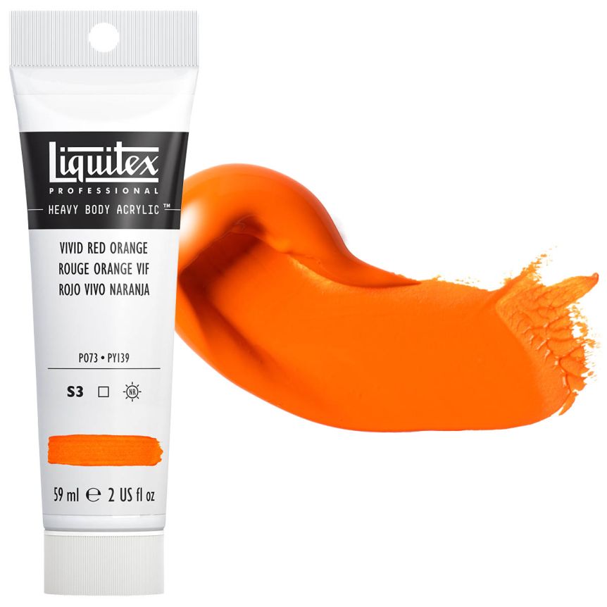 Liquitex Heavy Body Acrylic - Vivid Red Orange, 2oz Tube