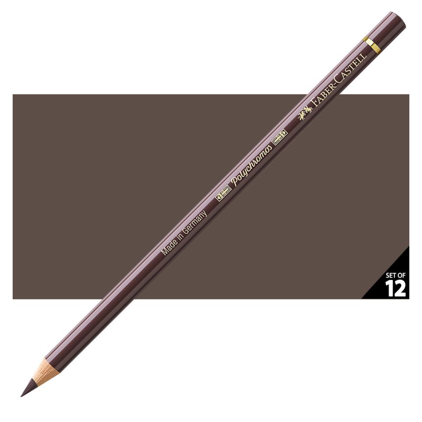 Faber-Castell Polychromos Pencil, No. 177 - Walnut Brown (Box of 12)