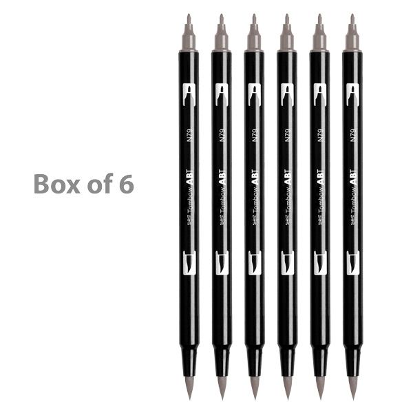 Tombow Dual Brush Pens Box of 6 Warm Grey 2