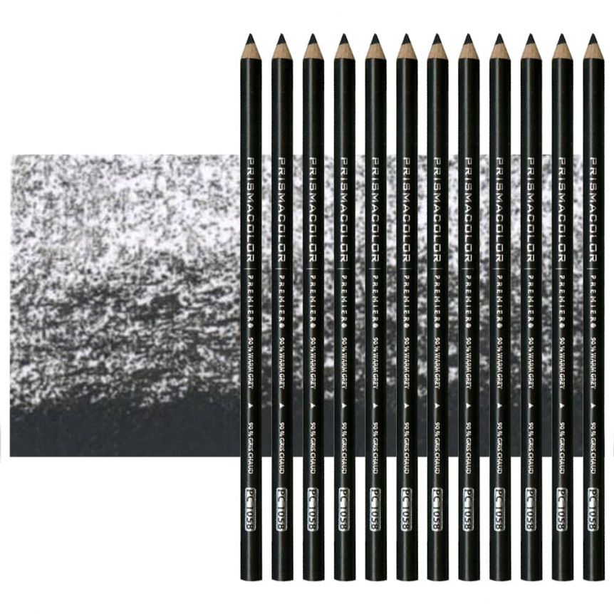 Prismacolor Premier Colored Pencils Set of 12 PC1058 - Warm Gray 90%	