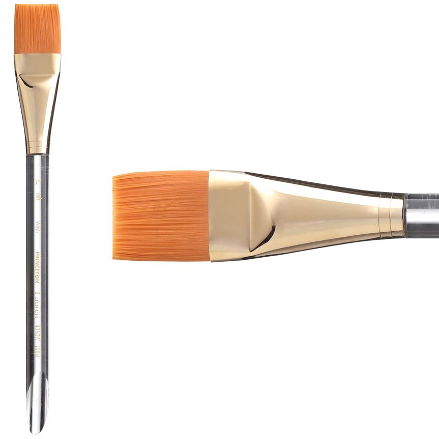 Princeton Lauren Series 4350 Golden Synthetic Brush - Wash, Short Handle, Size 1”