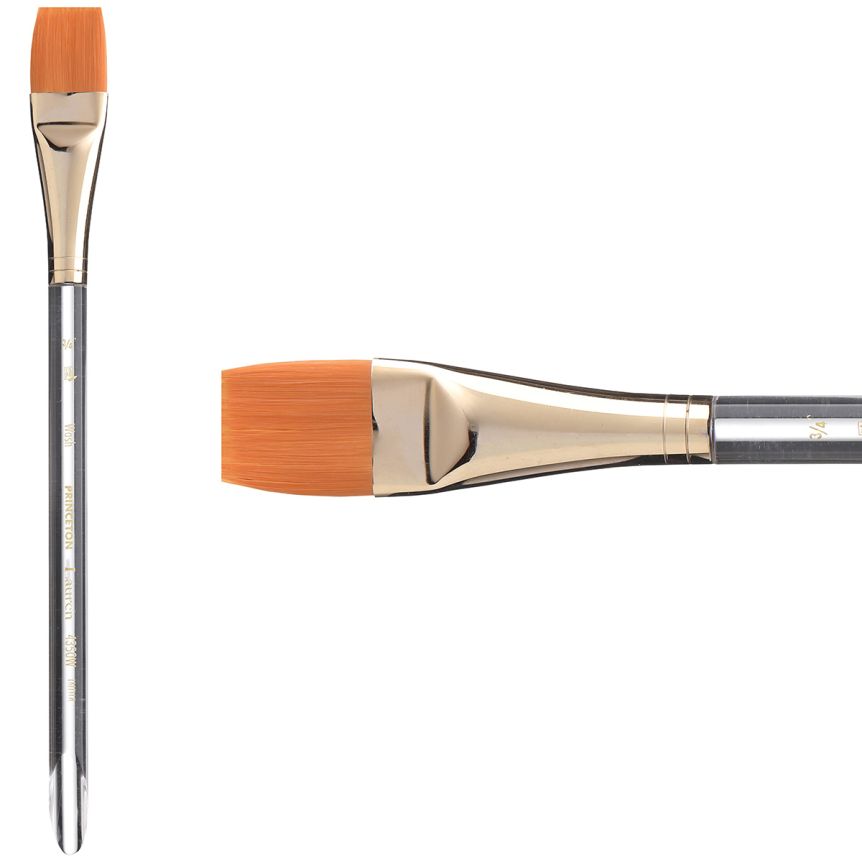 Princeton Lauren Series 4350 Golden Synthetic Brush - Wash, Short Handle, Size 3/4”