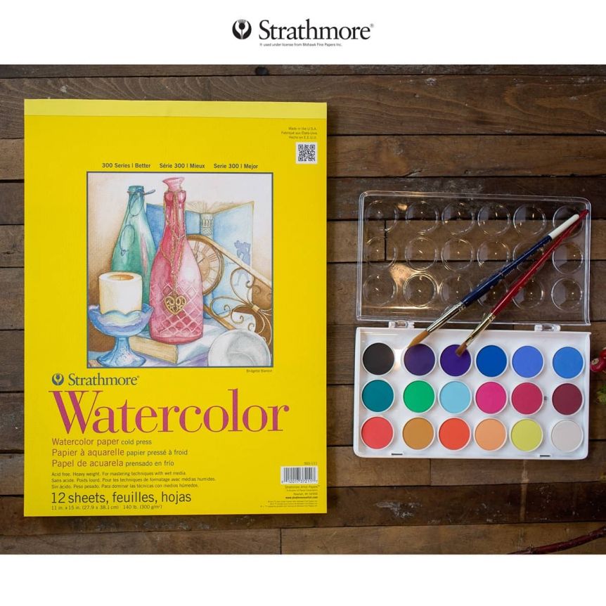  Portable Watercolor Palette, 15 Color Sketchbook Palette,  Wooden Color Palette Box, Travel Paint Case, Watercolor/Poster Colors for  Painting, Gift for Painters, Come with a Clip (Without Colors)