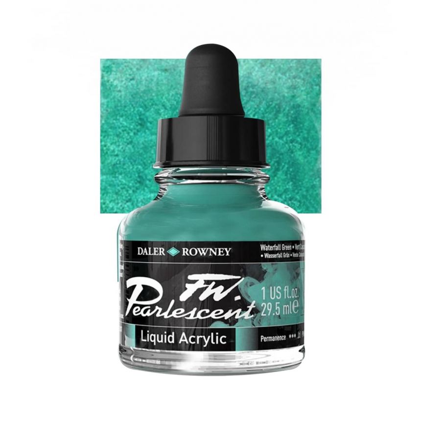 Daler-Rowney FW Pearlescent Acrylic Ink 1 oz Waterfall Green