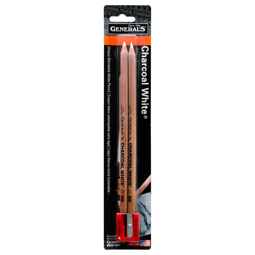General's White Charcoal Pencil Pack of 2