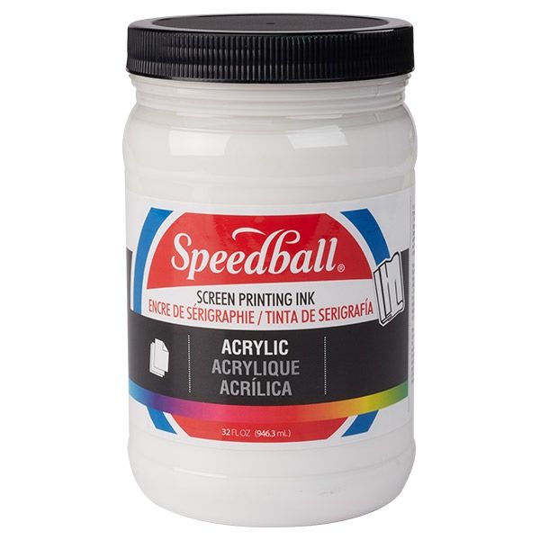White 32oz Jar Speedball Acrylic Screen Printing Ink 