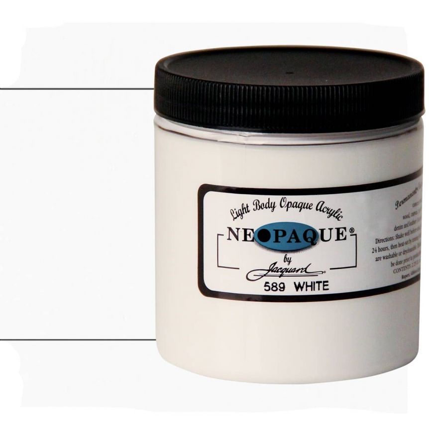 Jacquard Neopaque Fabric Color - White, 8oz Jar