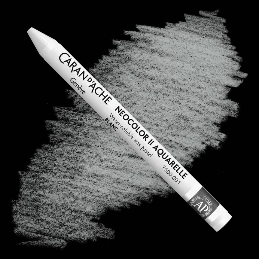 Caran d'Ache Neocolor II Water-Soluble Wax Pastels - White, No. 001