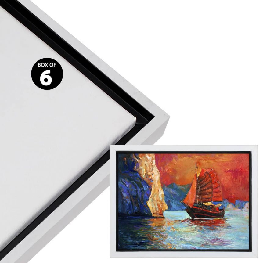 Cardinali Renewal Core Floater Frame, White 11"x14" - 3/4" Deep  (Box of 6)