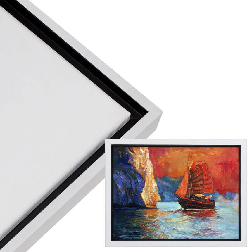 Cardinali Renewal Core Floater Frame, White 16"x20" - 3/4" Deep 