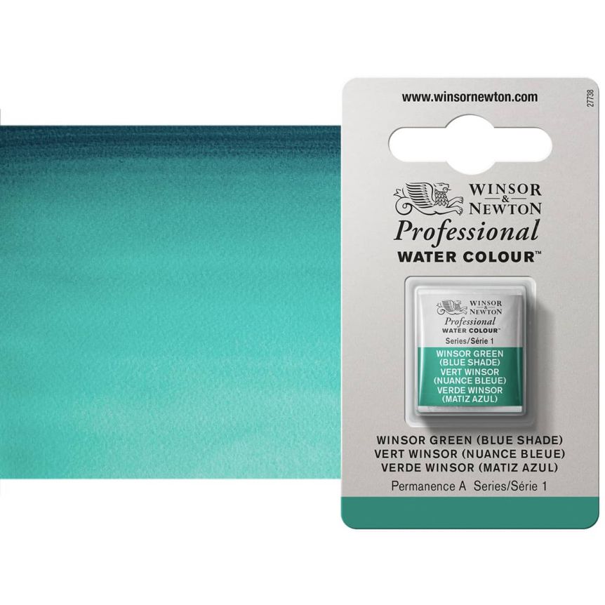 Winsor & Newton Professional Watercolor Half Pan - Winsor Green Blue Shade