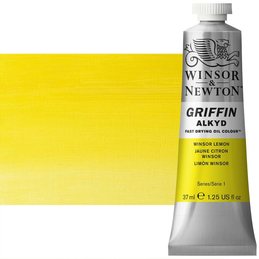 Winsor & Newton Griffin Alkyd Fast-Drying Oil Color - Winsor Lemon, 37ml Tube