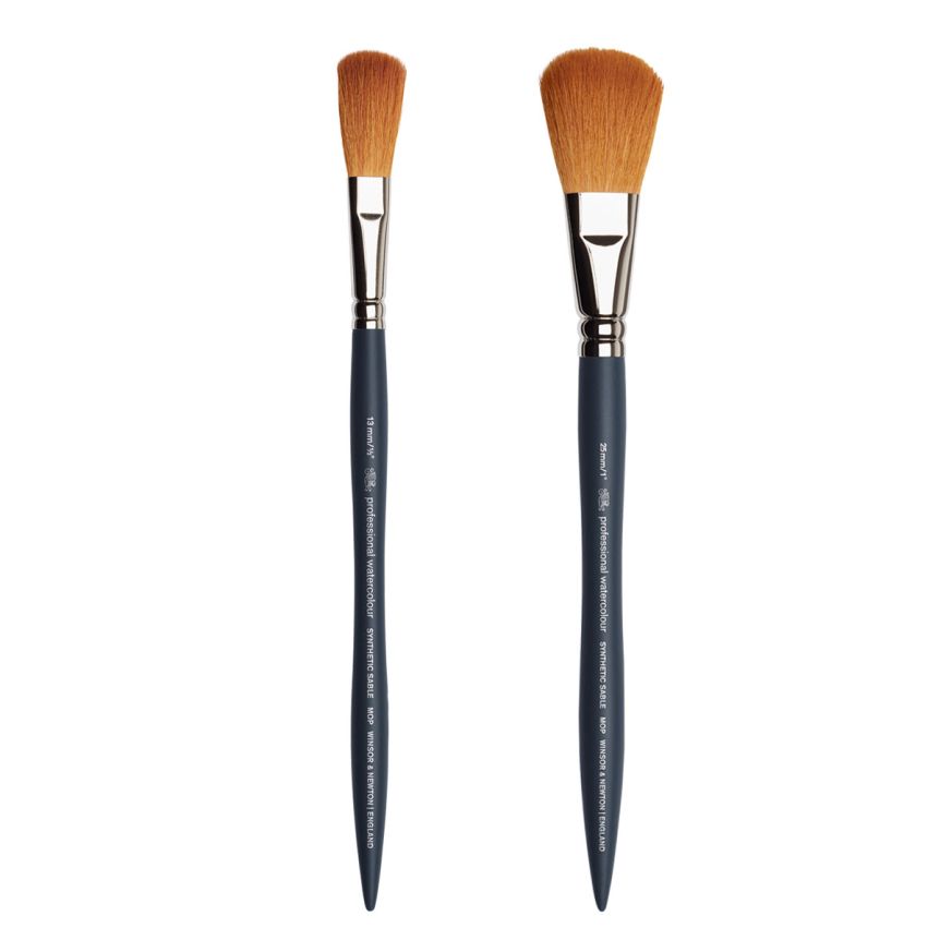 Winsor & Newton Pro Synthetic Watercolor Synthetic Brushes, Mops Set of 2