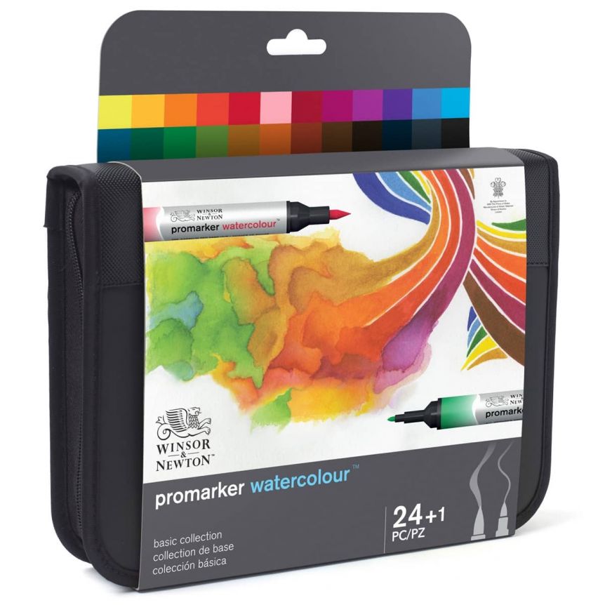 Winsor & Newton Promarker Watercolor Marker Set of 24 Basic Collection