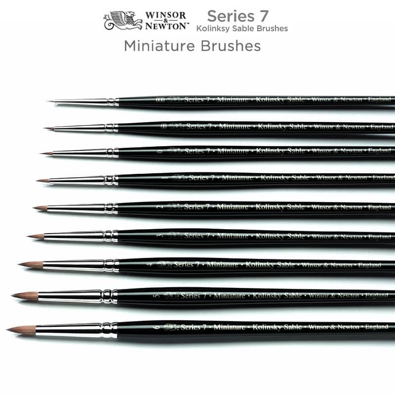Set of 3 Series 7 Water Color Sable Round Miniature and Spotting Brush Set of 3 Size: 1 