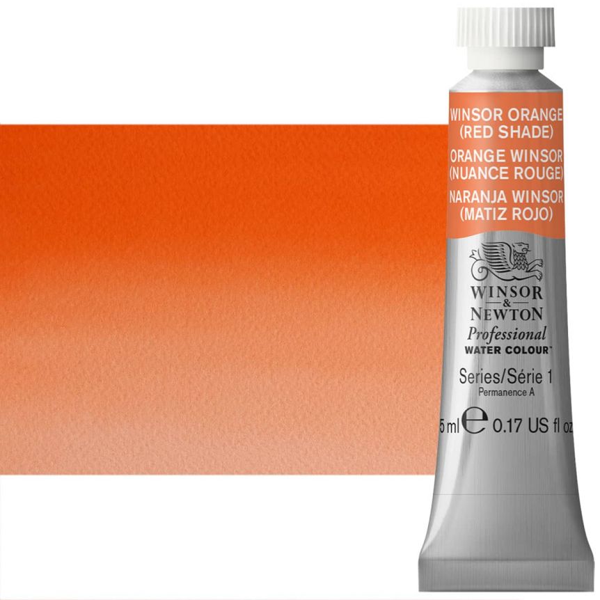 Winsor & Newton Professional Watercolor - Winsor Orange Red Shade, 5ml Tube