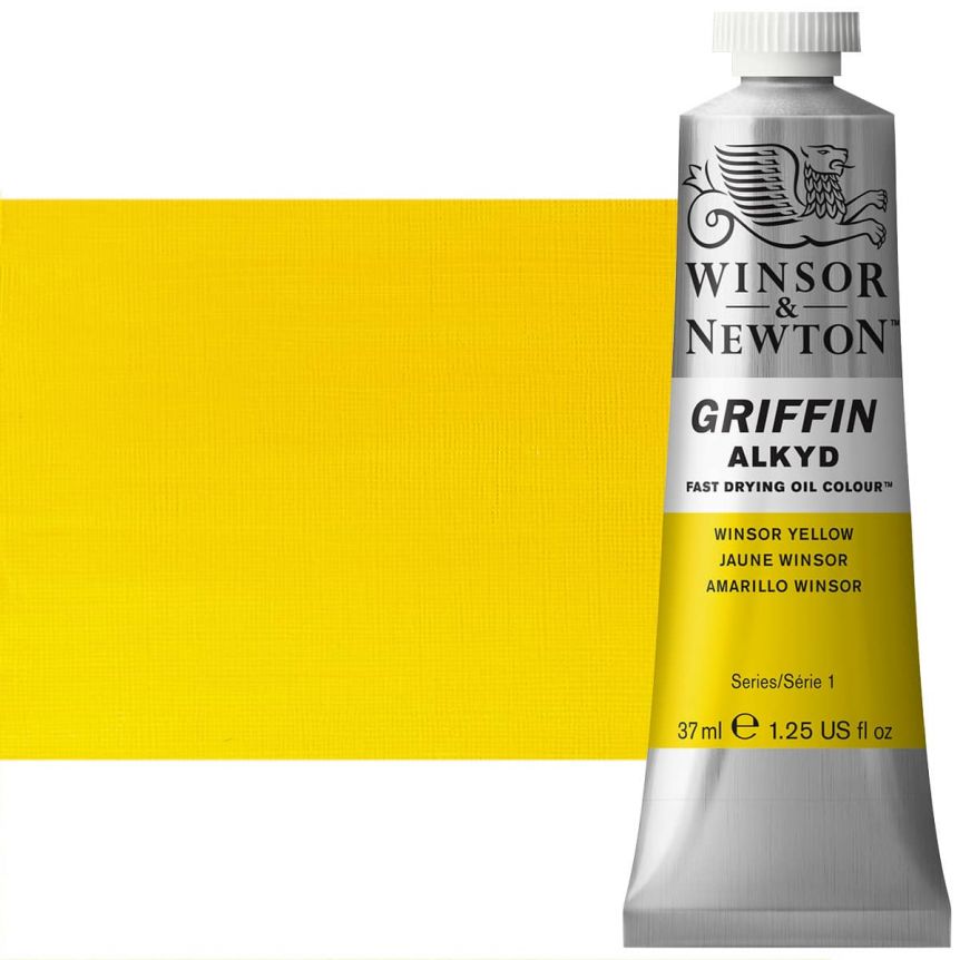 Winsor & Newton Griffin Alkyd Fast-Drying Oil Color - Winsor Yellow, 37ml Tube