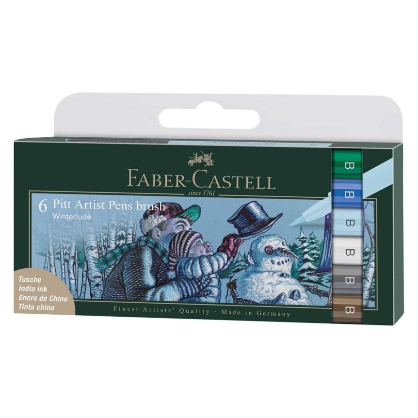 Pitt Artist Pens Wallet Set of 6, Winterlude Set