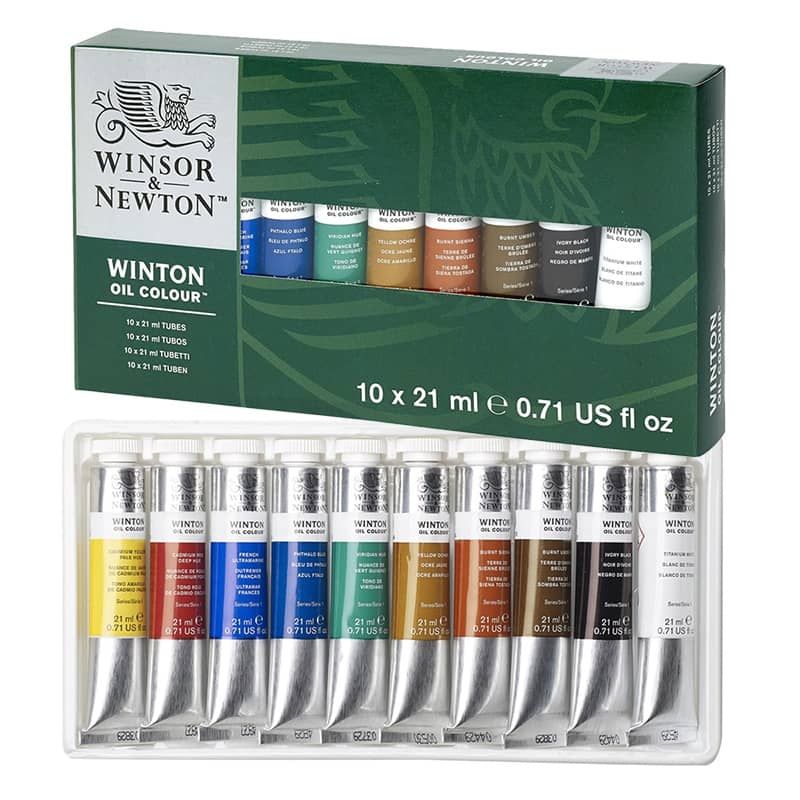 Winton Oil Paint Basic Set of 10, 21ml Tubes Winsor & Newton