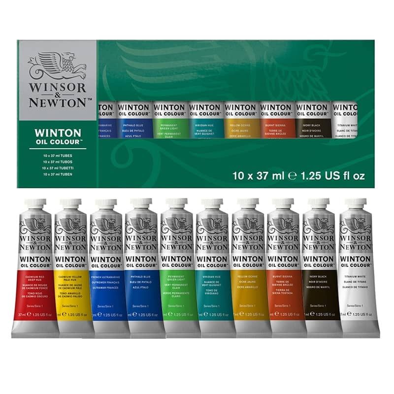 Winton Oil Paint Basic Set of 10, 21ml Tubes Winsor & Newton