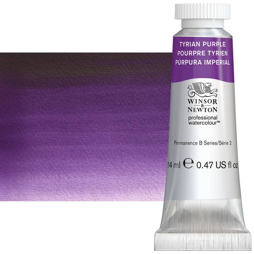 Winsor & Newton Professional Watercolor - Tyrian Purple, 14ml Tube