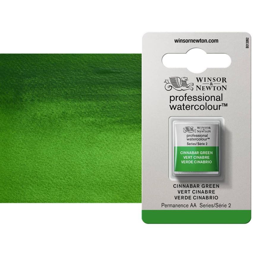Winsor & Newton Professional Watercolor Half Pan - Cinnabar Green