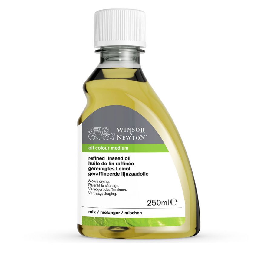Winsor & Newton Oil Drying Refined Linseed Oil Medium, 250ml Bottle