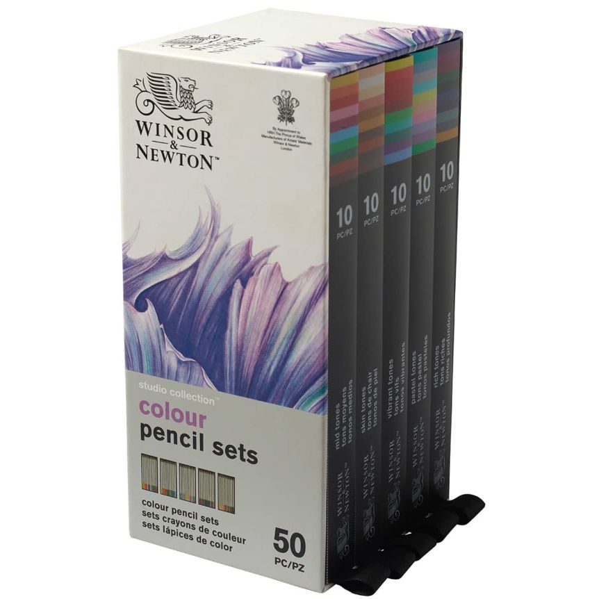Winsor & Newton Studio Collection Colour Pencil - 5 Drawer Box, Set of 50