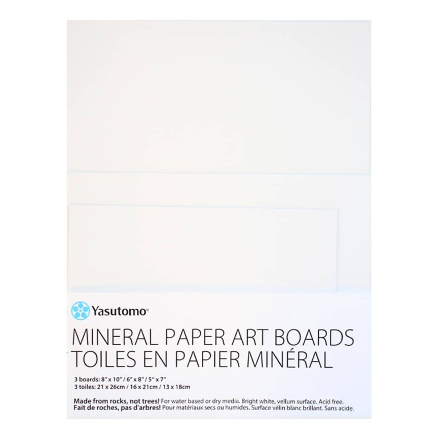 Yasutomo Mineral Paper Boards, Assorted Size Pack of 3