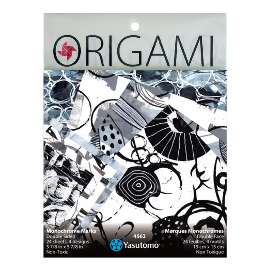 Yasutomo Origami Paper - Monochrome Set, 5-7/8" (Pack of 24)