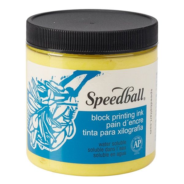 Yellow 8oz Water Soluble Speedball Block Printing Ink 