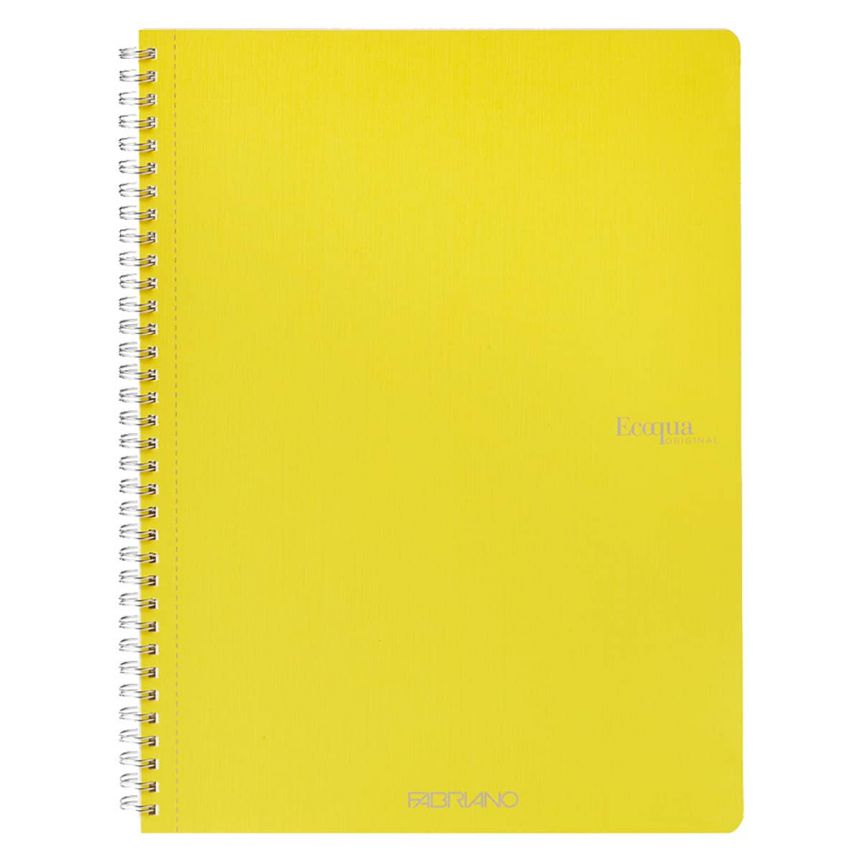 Fabriano EcoQua Notebook 8.3 x 11.7" Grid Spiral-Bound Yellow