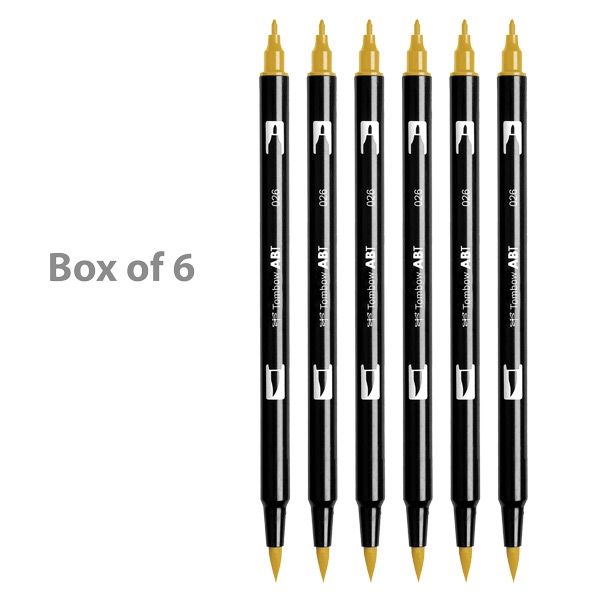 Tombow Dual Brush Pen No. 26 Yellow Gold (Box of 6) Jerry's Artarama