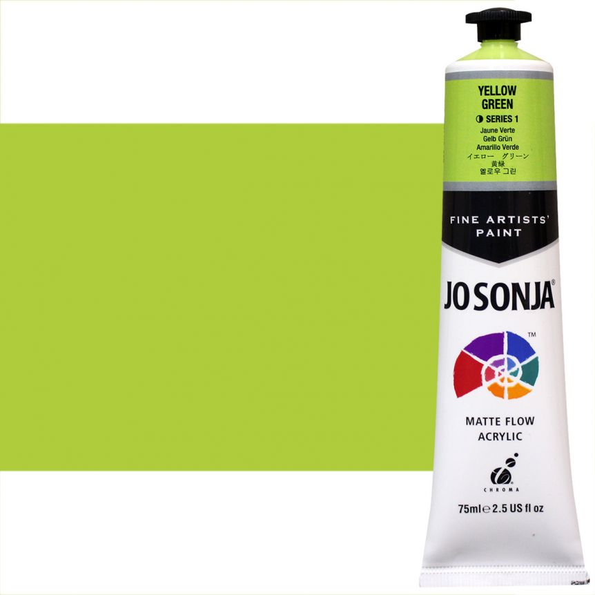 Jo Sonja Matte Acrylic - Yellow Green, 75ml Tube