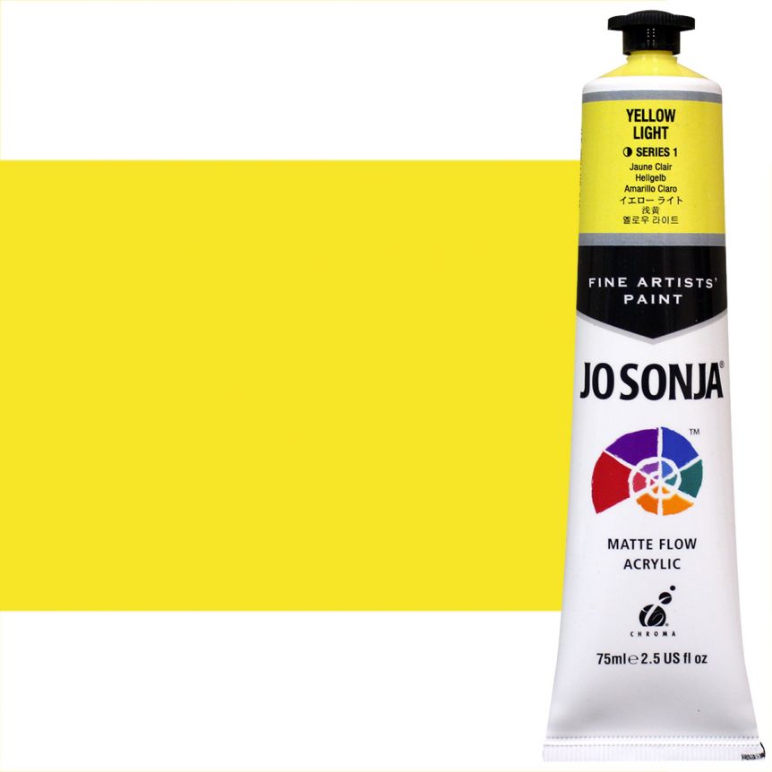 Jo Sonja Matte Acrylic - Yellow Light, 75ml Tube