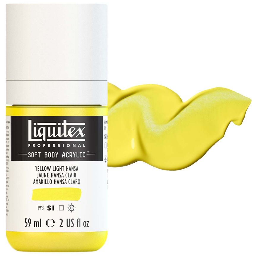 Liquitex Professional Soft Body Acrylic - Yellow Light Hansa, 2oz Bottle