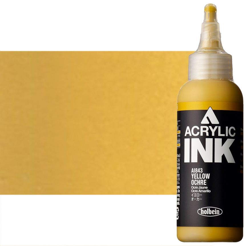 Holbein Acrylic Ink - Yellow Ochre, 100ml
