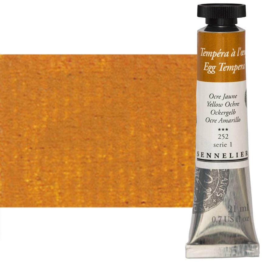 Sennelier Egg Tempera - Yellow Ochre, 21ml Tube