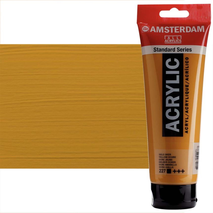 Amsterdam Standard Series Acrylic Paint - Yellow Ochre, 250ml Tube
