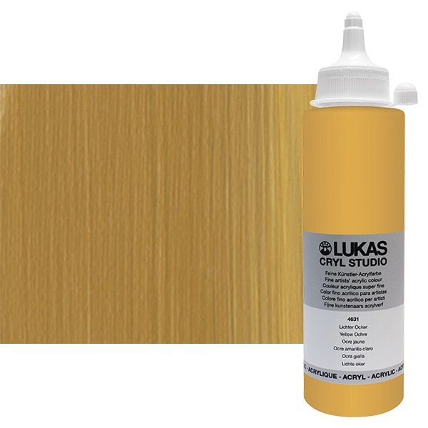 Cryl Studio Acrylic Paint - Yellow Ochre, 250ml Bottle