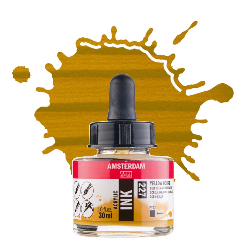 Amsterdam Acrylic Ink - Yellow Ochre, 30ml