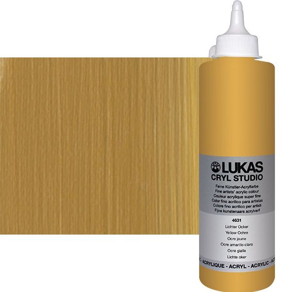 Cryl Studio Acrylic Paint - Yellow Ochre, 500ml Bottle