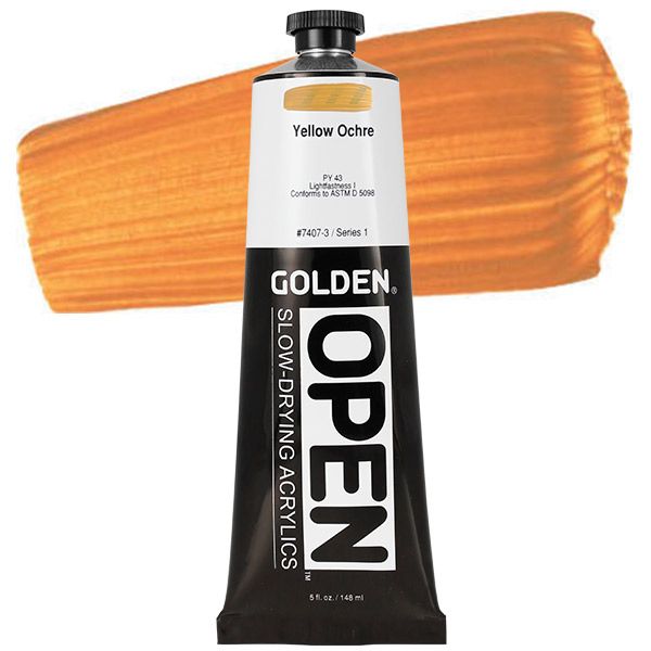 GOLDEN Open Acrylic Paints Yellow Ochre 5 oz
